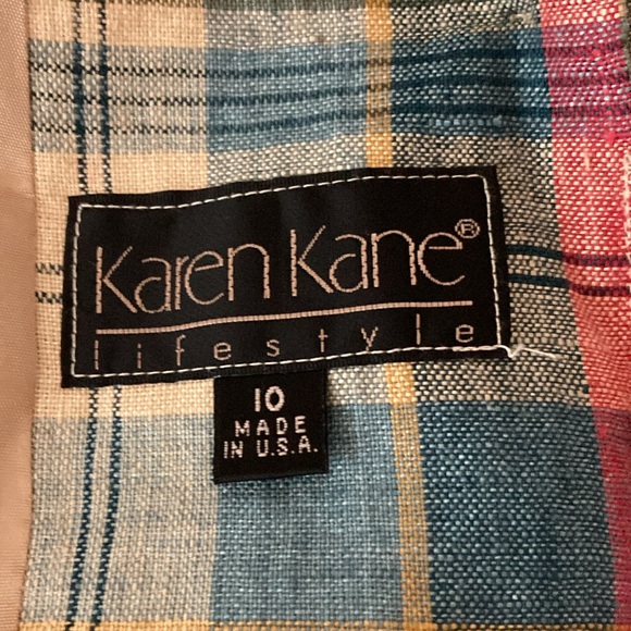 Karen Kane Linen Vintage Jacket, one button closure , functional pockets, 10 - Picture 4 of 8